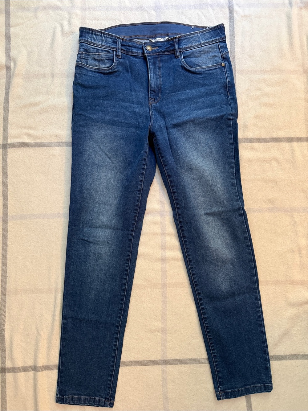 Skye's the Limit Dark Blue Stretch Straight Fit Jeans